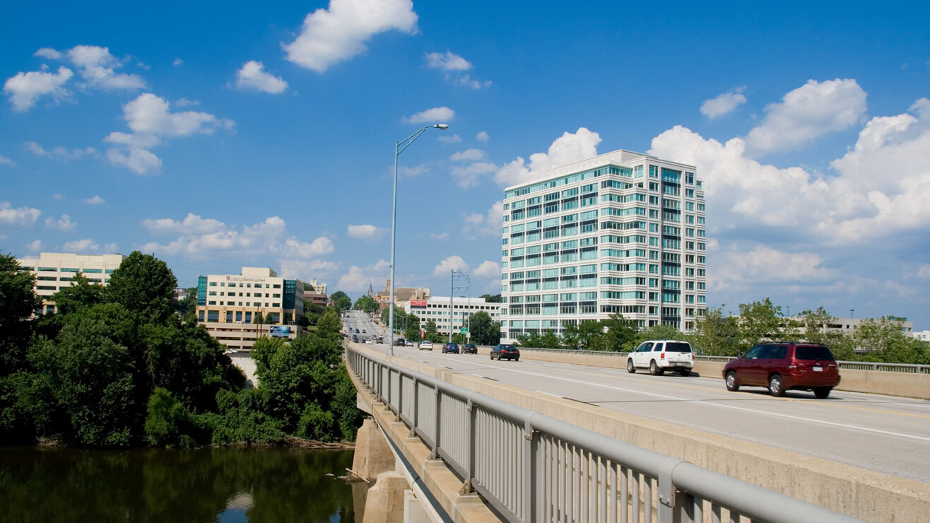 cars on a bridge